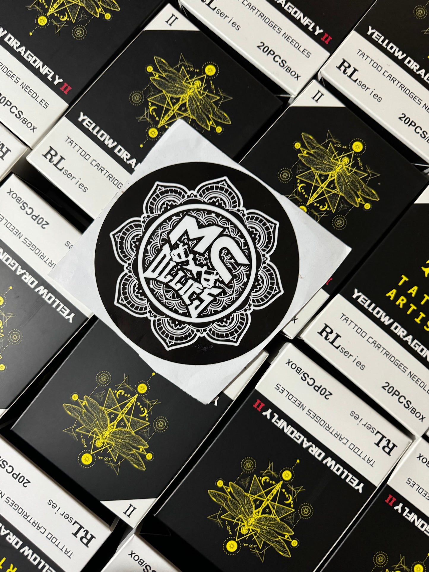 YELLOW DRAGONFLY TATTOO CARTRIDGES PER BOX