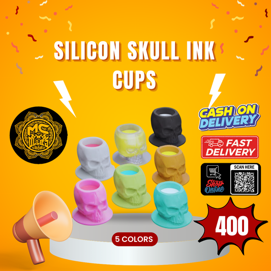 SKULL SILICON DISPOSABLE  INK CUPS